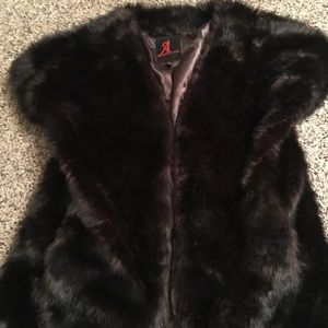 Adrienne Landau Brown/Black fur vest